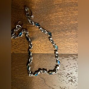 Quirky Silver and Blue Bracelet (mini dolphins)